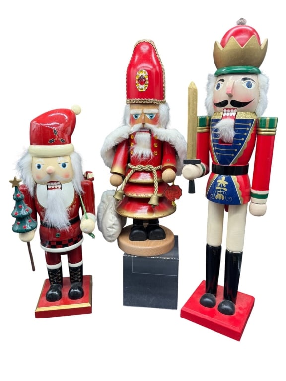THREE LARGE WOODEN NUTCRACKERS (1 of 5)