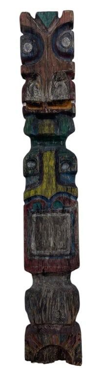 NORTHWEST COAST STYLE CARVED WOOD TOTEM 46" (1 of 8)
