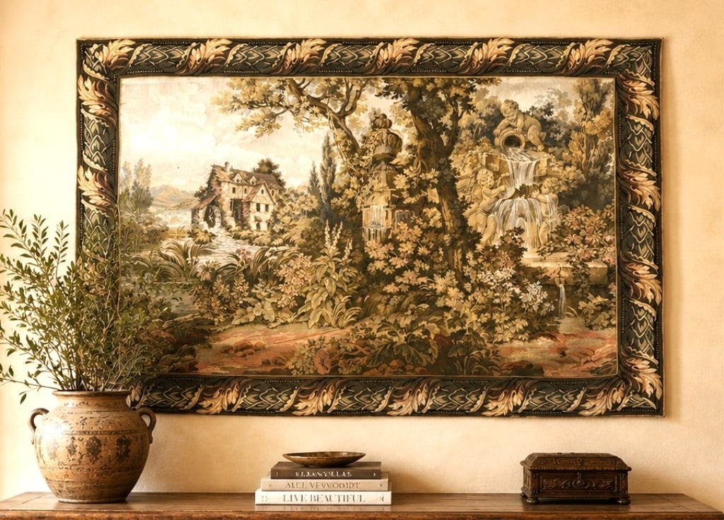 LANDSCAPE TAPESTRY WALL HANGING 68" (1 of 9)