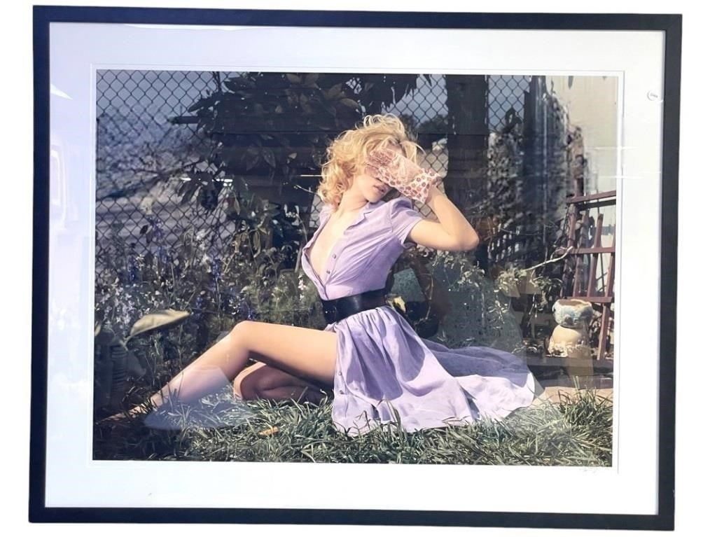 SHERYL NIELDS SIGNED SCARLETT JOHANSSON PHOTO 48": SCARLETT JOHANSSON PHOTOGRAPHED BY SHERYL NIELDS PRINT-SIGNED BY SHERYL NIELDS-38.5" X 48" APPROX TO FRAME-VERY GOOD PRE OWNED CONDITION, NOT EXAMINED OUT OF FRAME*PLEASE NOTE - check all pictures for