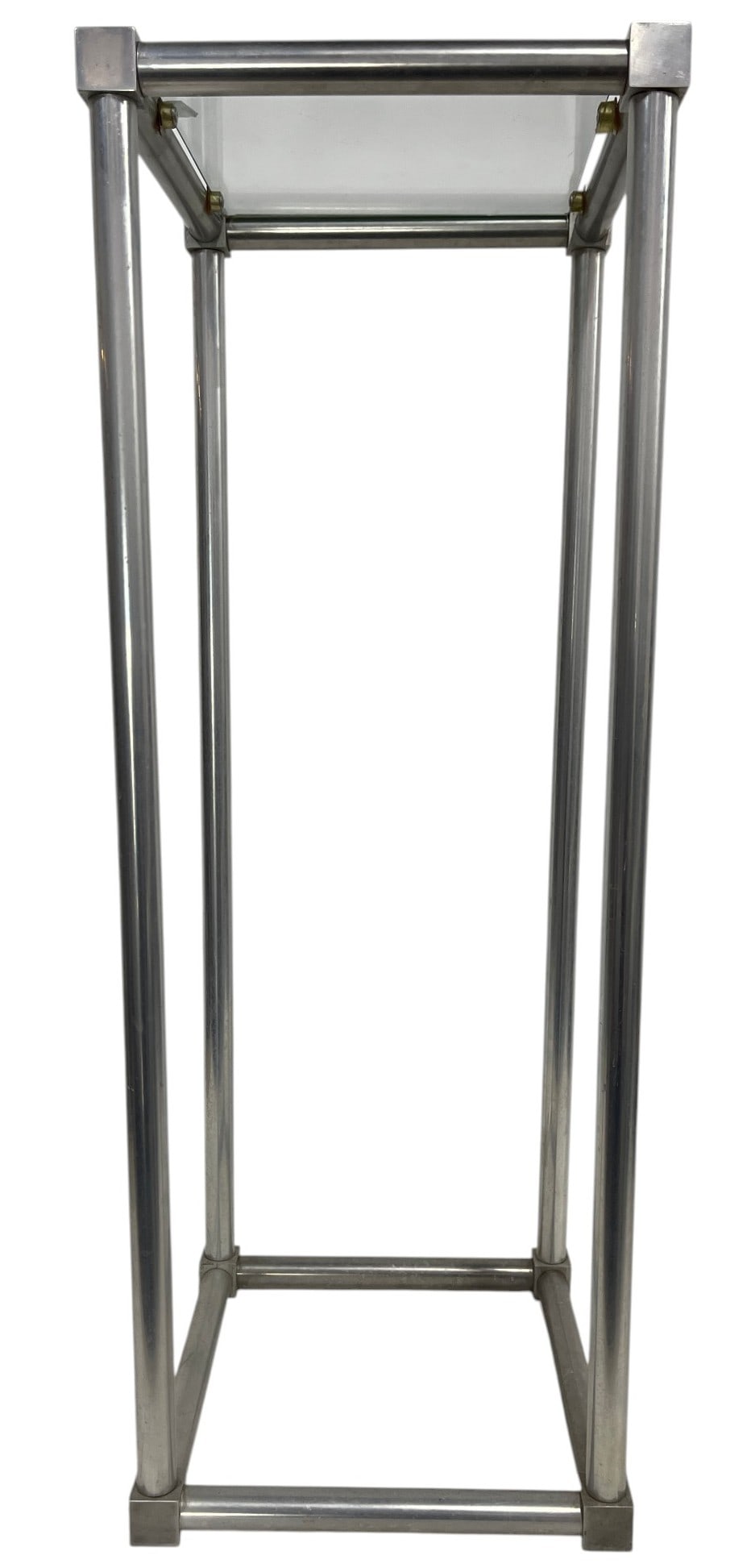 MODERN CHROME & GLASS PEDESTAL STAND 34" (1 of 7)