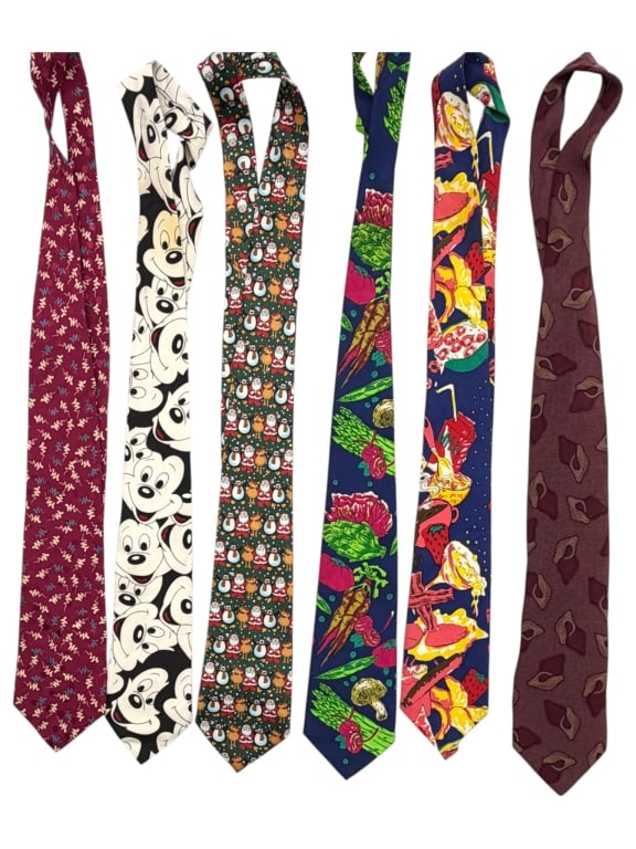 MICKEY MOUSE & QUIRKY SILK TIE LOT OF 6 (1 of 3)