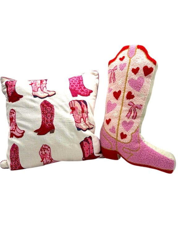 ISAAC MIZRAHI PINK COWBOY BOOT & PILLOW SET 19" (1 of 8)