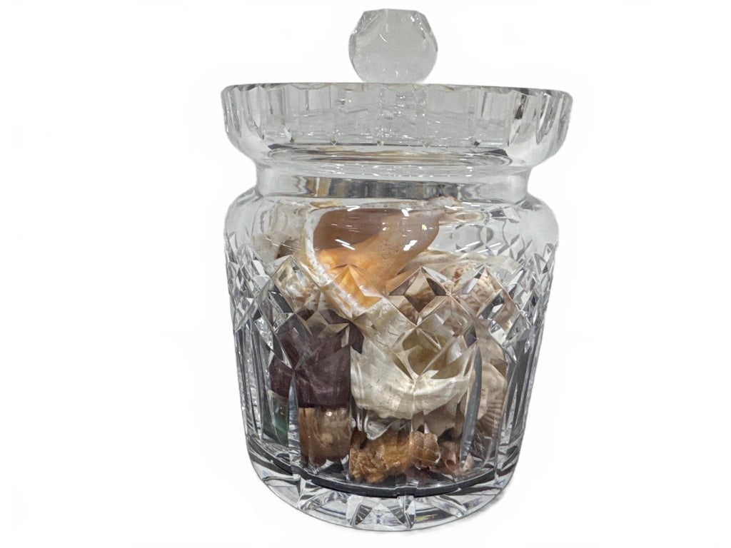 Cut Crystal Lidded Jar With Seashells (1 of 3)