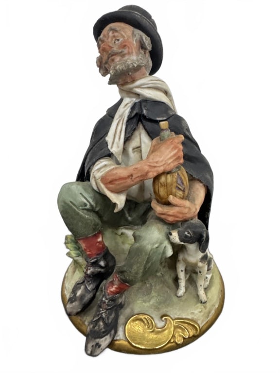 Porcelain Figurine of Bearded Man and Dog (1 of 3)
