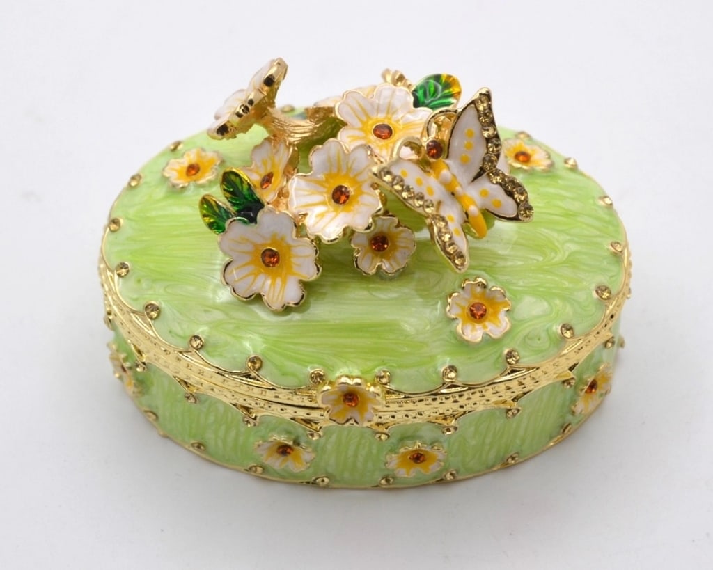 JAY STRONGWATER STYLE FLORAL TRINKET BOX (1 of 2)