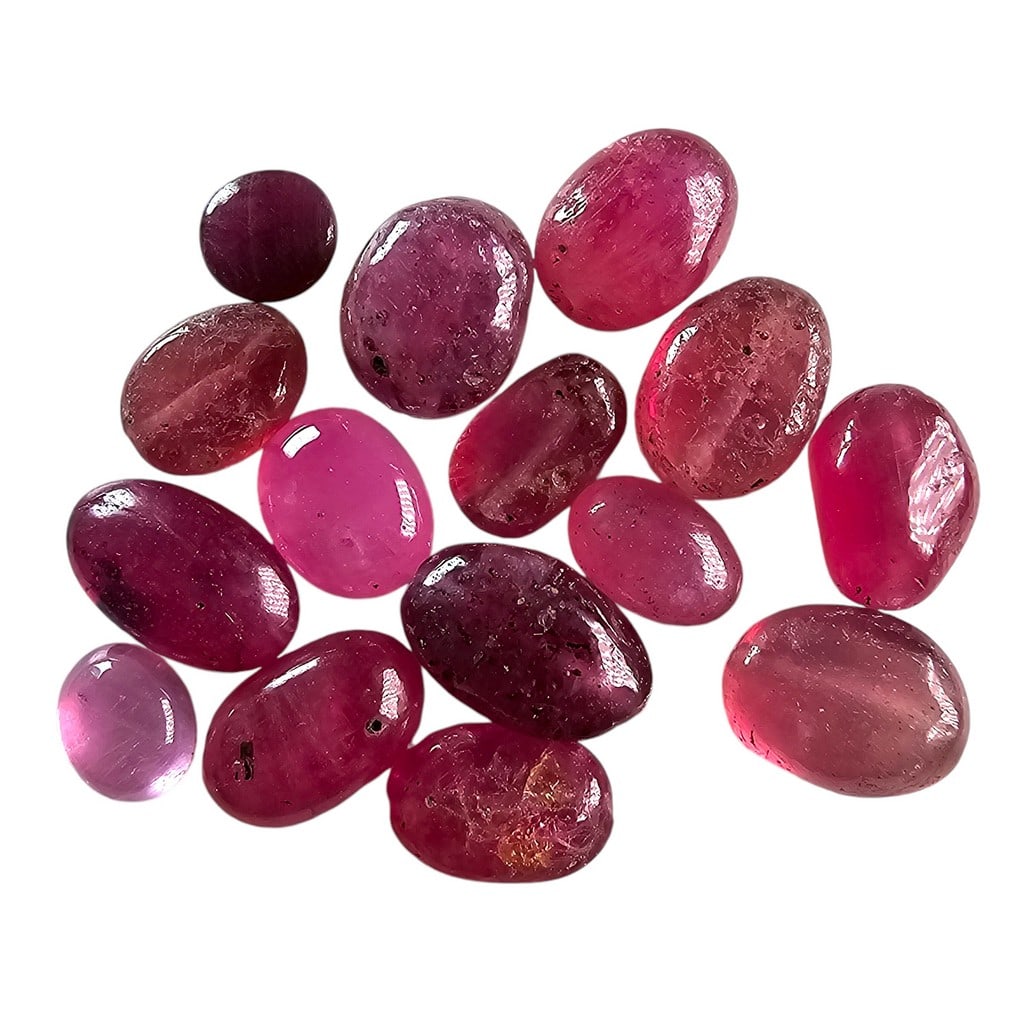 33.50 CT CABOCHON HUE ENHANCED RUBY GEMSTONES (1 of 2)
