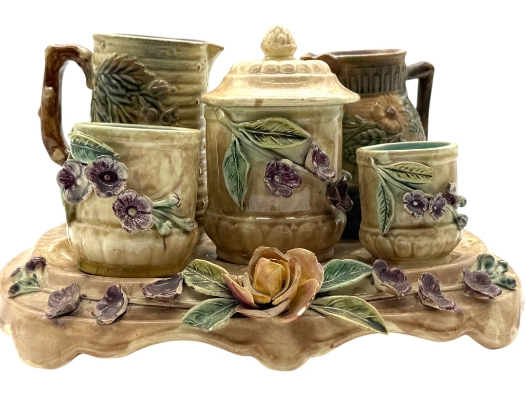 MAJOLICA BEVERAGE SET 5 PCS TRAY 10IN (1 of 5)