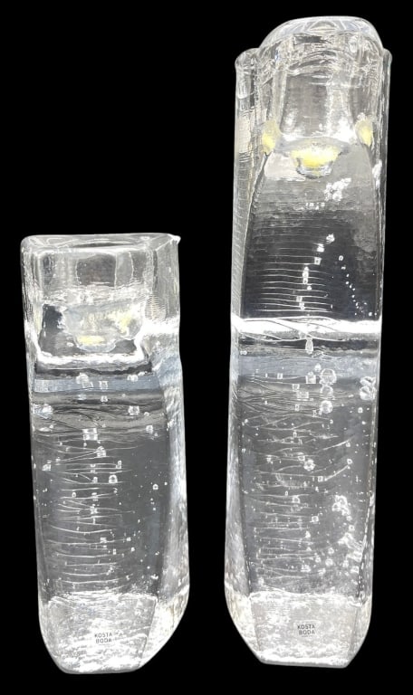 KOSTA BODA SWEDEN ART GLASS VASES LOT 12 IN (1 of 9)