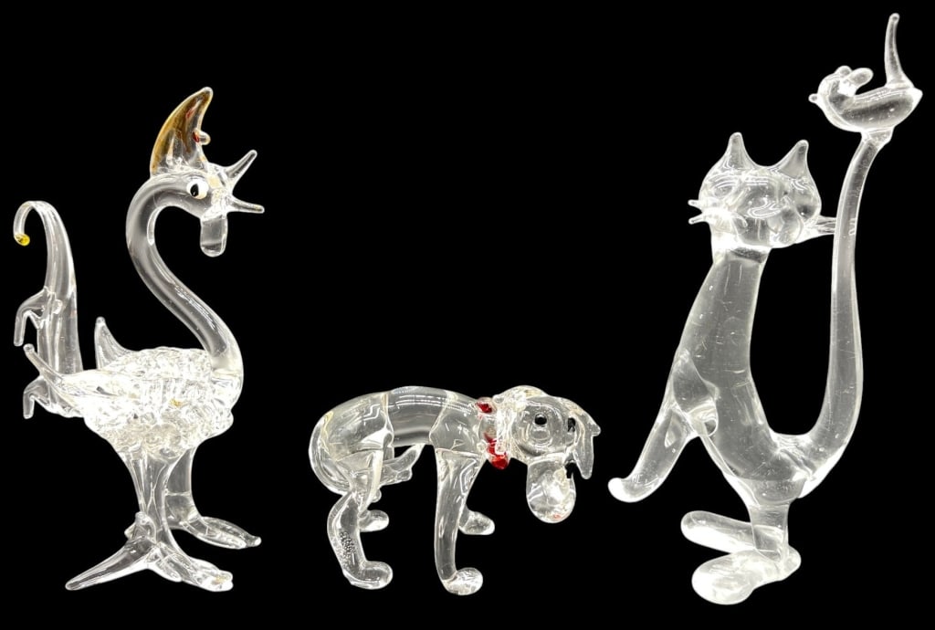 MURANO ART GLASS ANIMAL FIGURINES LOT 8 IN (1 of 5)