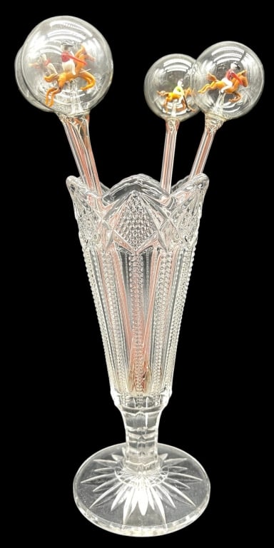 BIMINI LAMPWORK EQUESTRIAN GLASS SWIZZLE STICKS 8" (1 of 7)