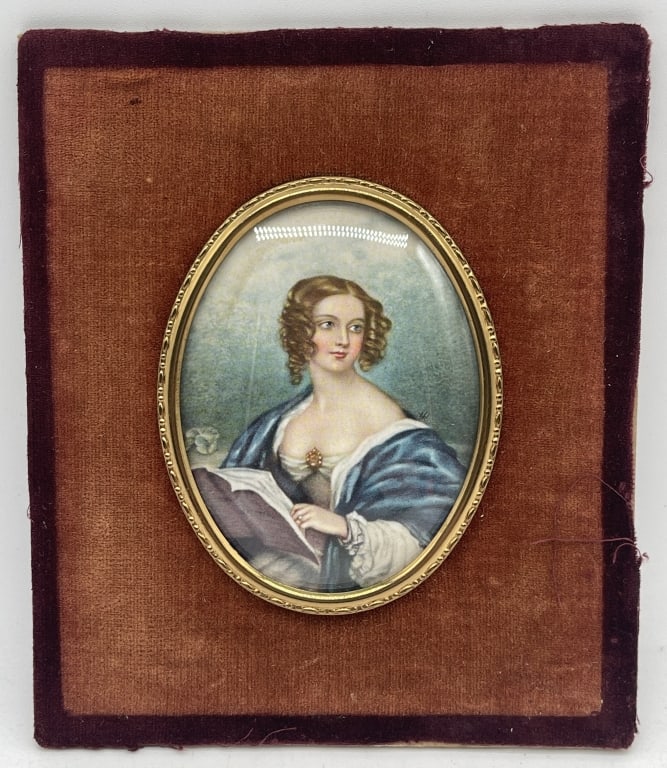 VICTORIAN PORTRAIT MINIATURE OVAL PRINT 6" (1 of 4)