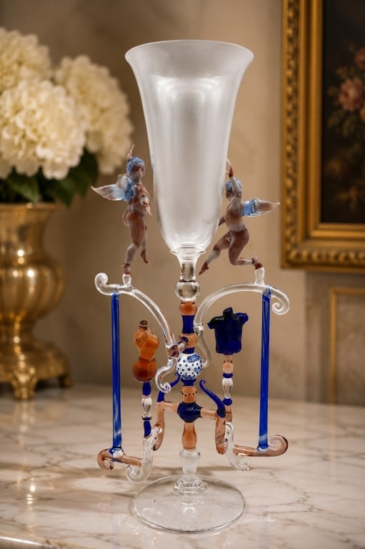 BIMINI LAMPWORK FIGURAL GOBLET 12 IN (1 of 11)