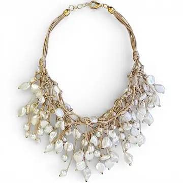 COASTAL KNOTTED PEARL STATEMENT NECKLACE (1 of 4)