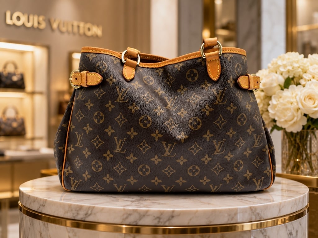 LOUIS VUITTON MONOGRAM BATIGNOLLES TOTE 15": Crafted in Louis Vuitton's iconic Monogram coated canvas with natural cowhide leather trim and gold-tone hardware, this Batignolles Horizontal Tote is a timeless and highly functional everyday handbag