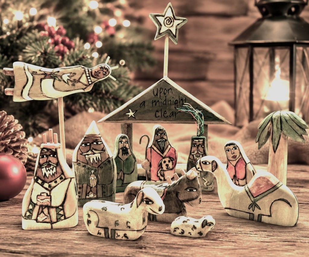 STICKS DES MOINES NATIVITY SET 13 PCS 4" (1 of 7)