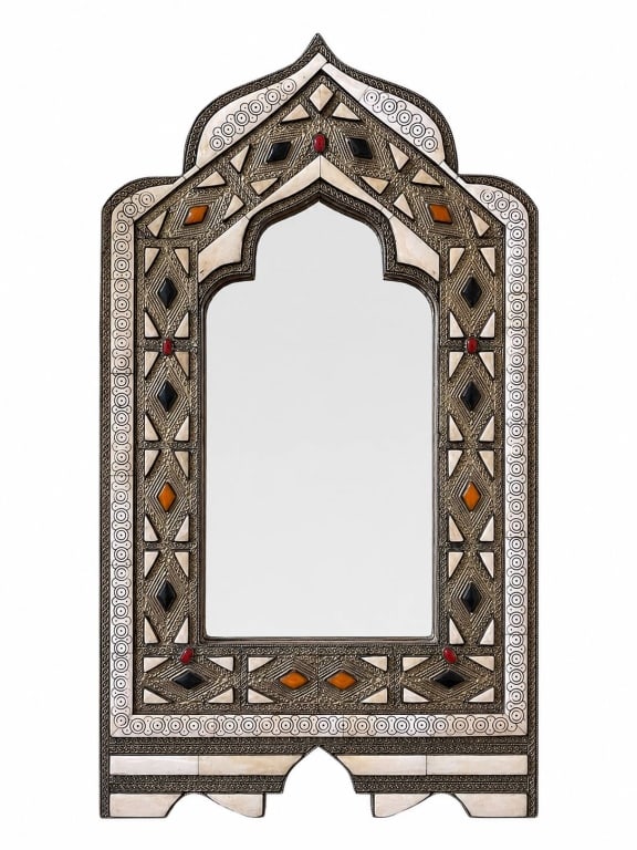 MOROCCAN STYLE INLAID WALL MIRROR 27" (1 of 8)
