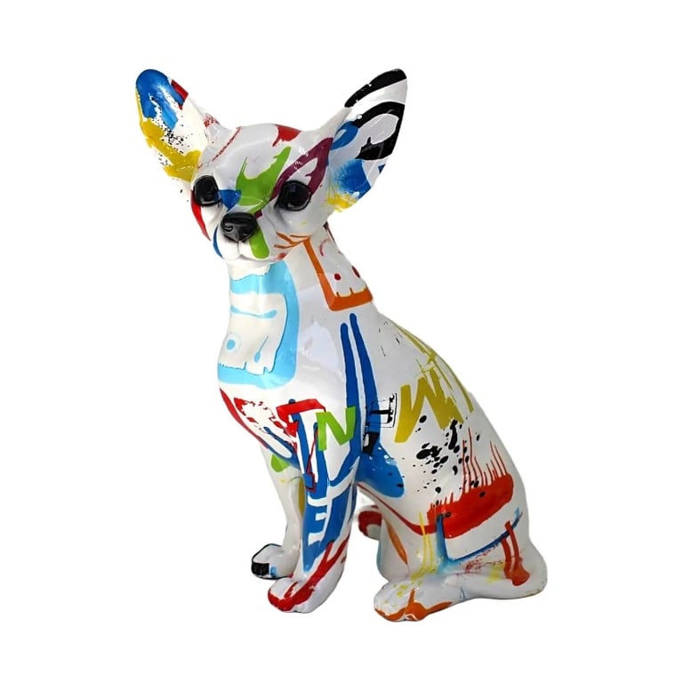 SITTING HAPPY CHIUAHUA SCULPTURE 10" (1 of 3)
