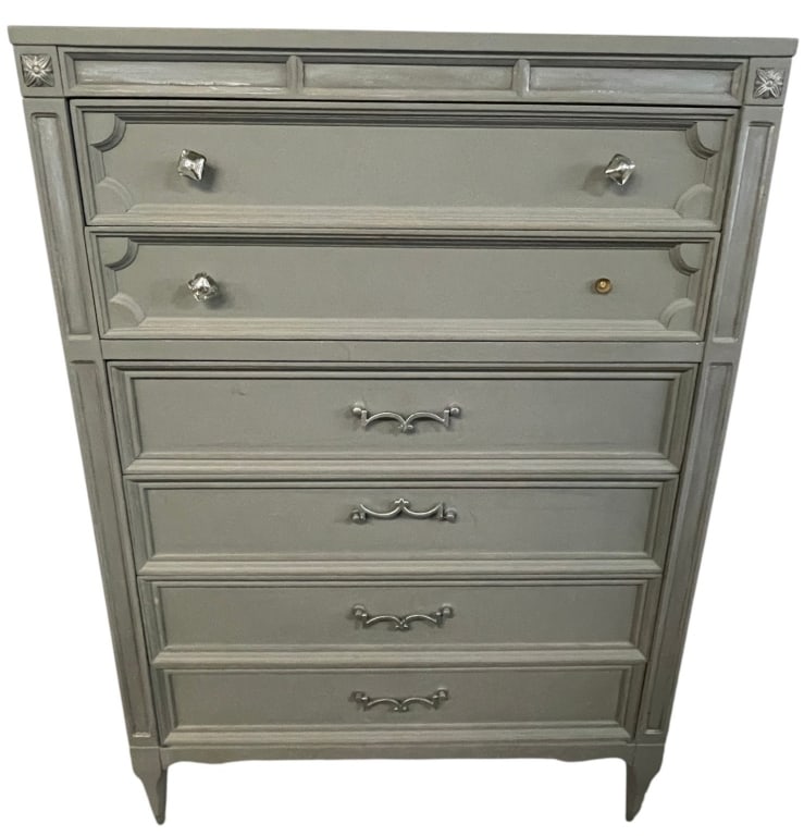 PAINTED DRESSER CHEST WITH SIX DRAWERS 51 IN (1 of 7)