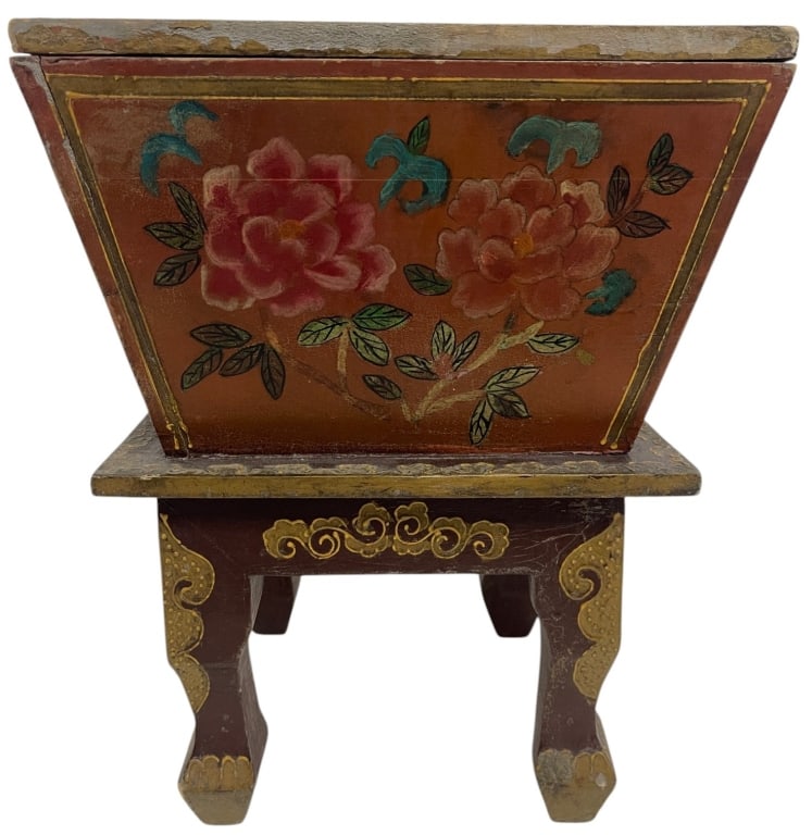 HAND-PAINTED ASIAN PLANTER STAND 15.5" (1 of 7)