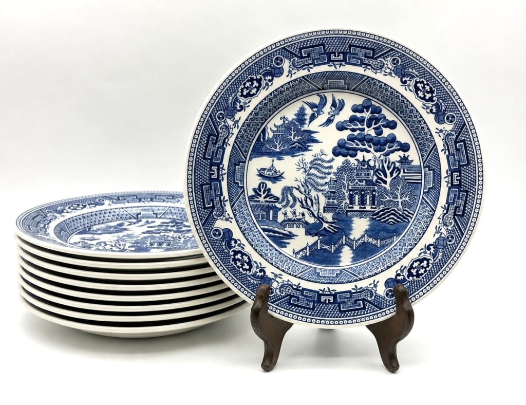 JOHNSON BROS WILLOW 8 DINNER PLATES 11" (1 of 7)