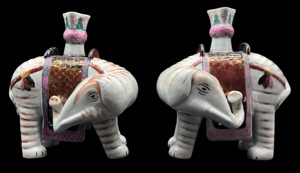 MOTTAHEDEH WINTERTHUR ELEPHANT CANDLESTICKS 9.75" (1 of 8)