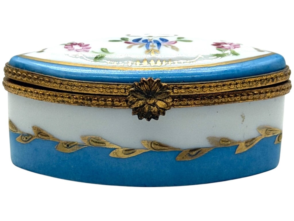 LIMOGES PEINT MAIN FAN BOX 2" (1 of 6)