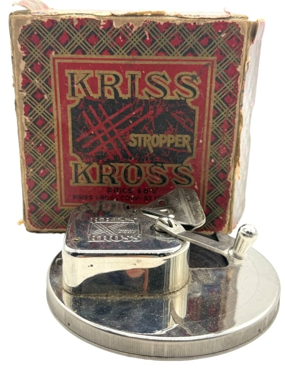 VINTAGE KRISS KROSS RAZOR SHARPENER W/ BOX 4" (1 of 7)