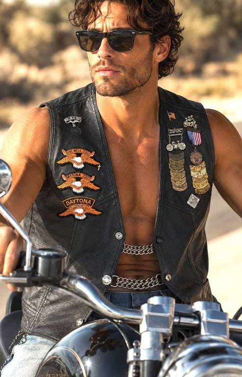 HARLEY-DAVIDSON H.O.G. LEATHER VEST W RARE PINS XL (1 of 6)