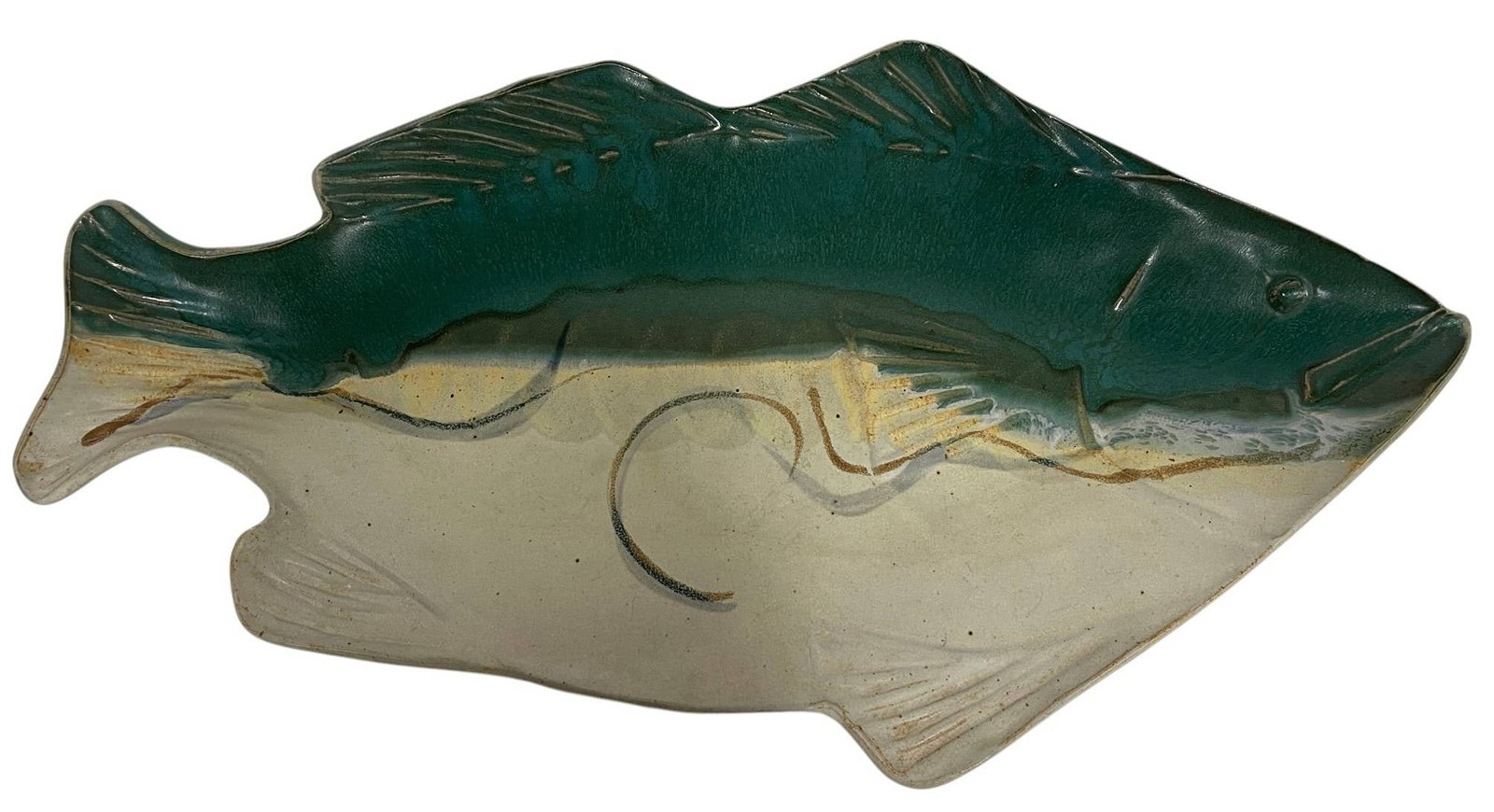 LARGE CERAMIC FISH SERVING PLATTER 21" (1 of 6)