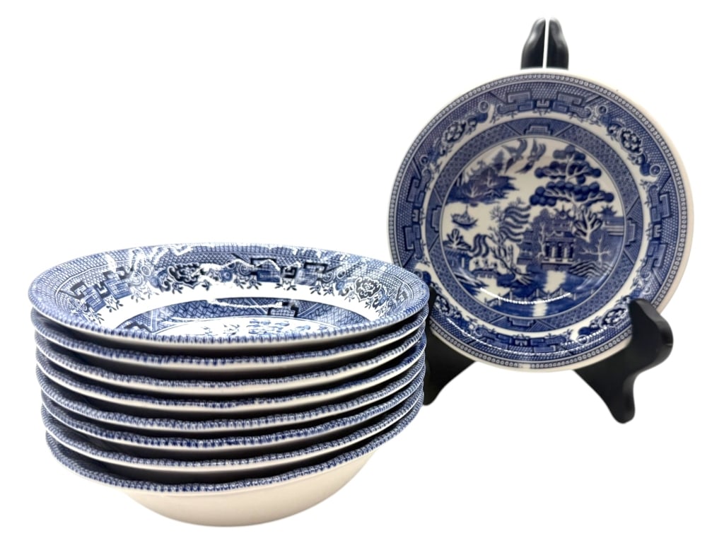 BLUE WILLOW SOUP BOWLS LOT OF 8 6.5" (1 of 5)