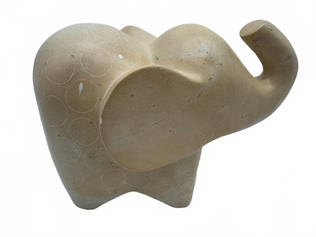 Carved Stone Elephant Sculpture (1 of 4)