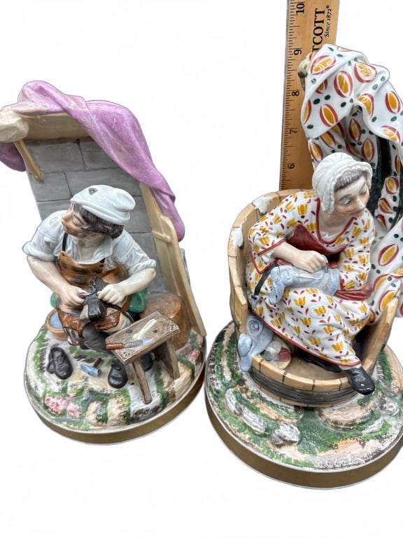 Painted Porcelain Figurines - 5