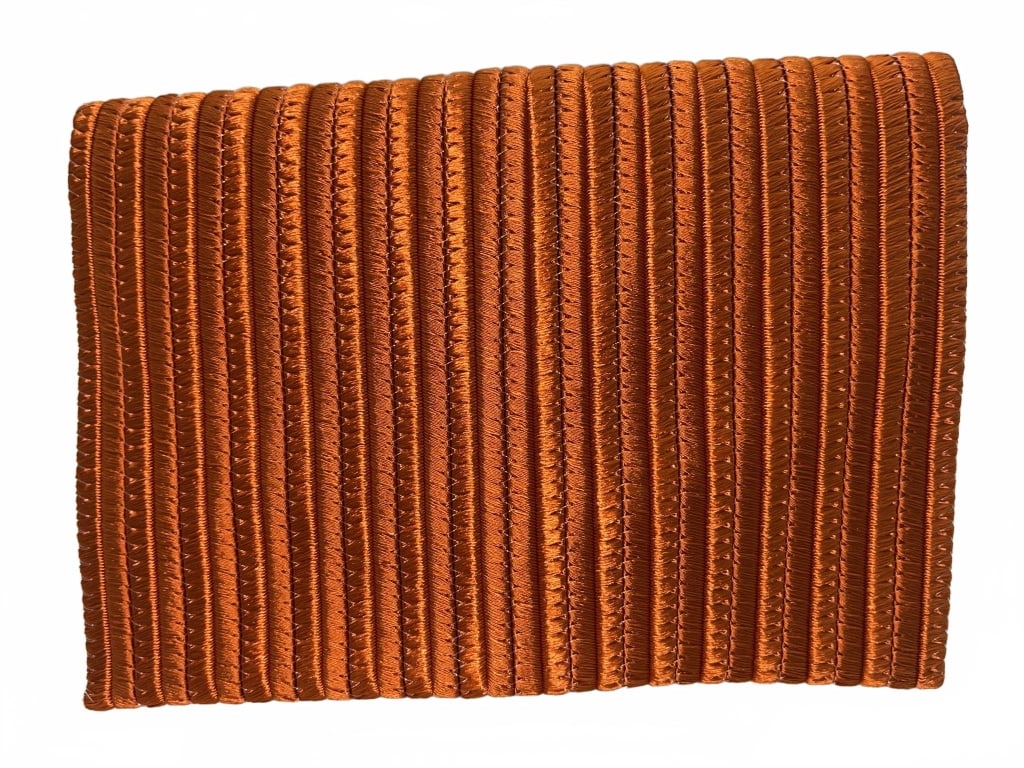 Orange Satin Envelope Clutch Purse - 3
