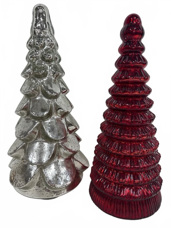 Glass Christmas Tree Figures - 2