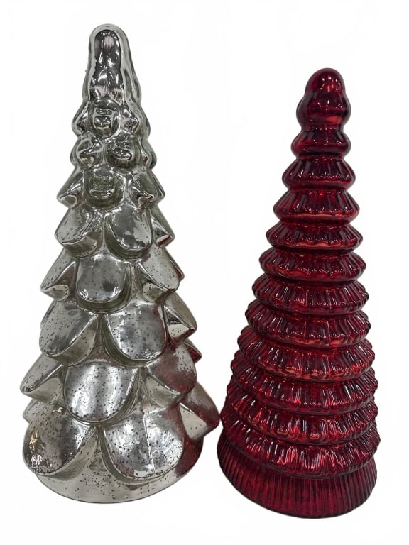 Glass Christmas Tree Figures - 3