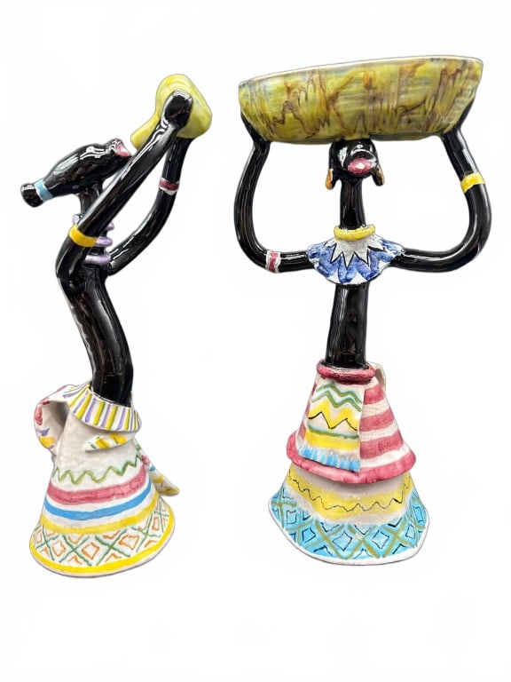 Colorful Ceramic African Figurines - 2