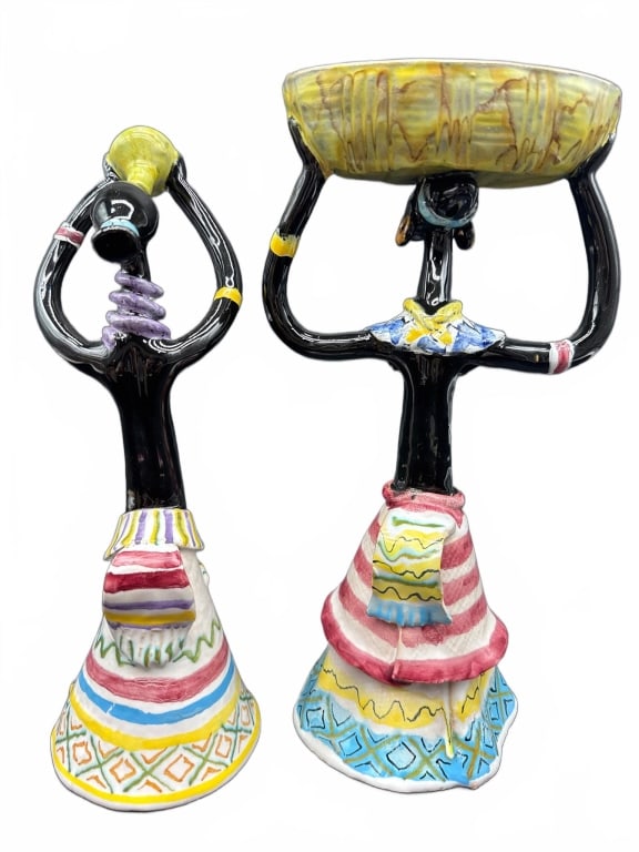Colorful Ceramic African Figurines - 3