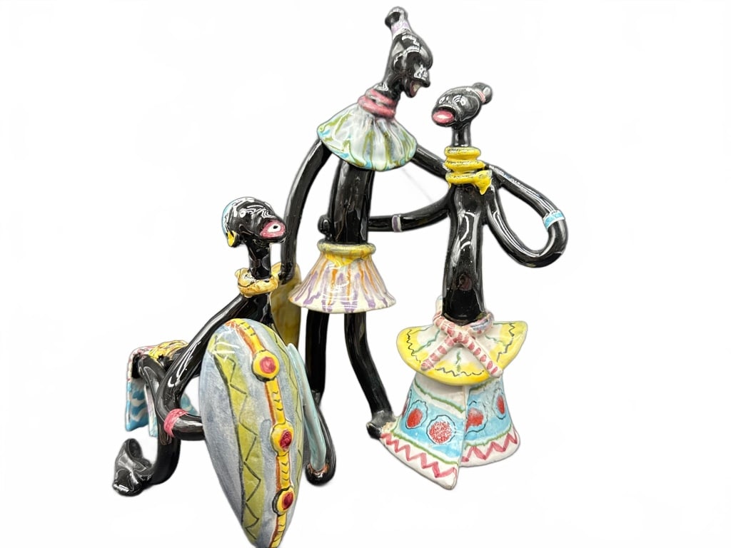 Three Glazed Ceramic Figurines (1 of 5)