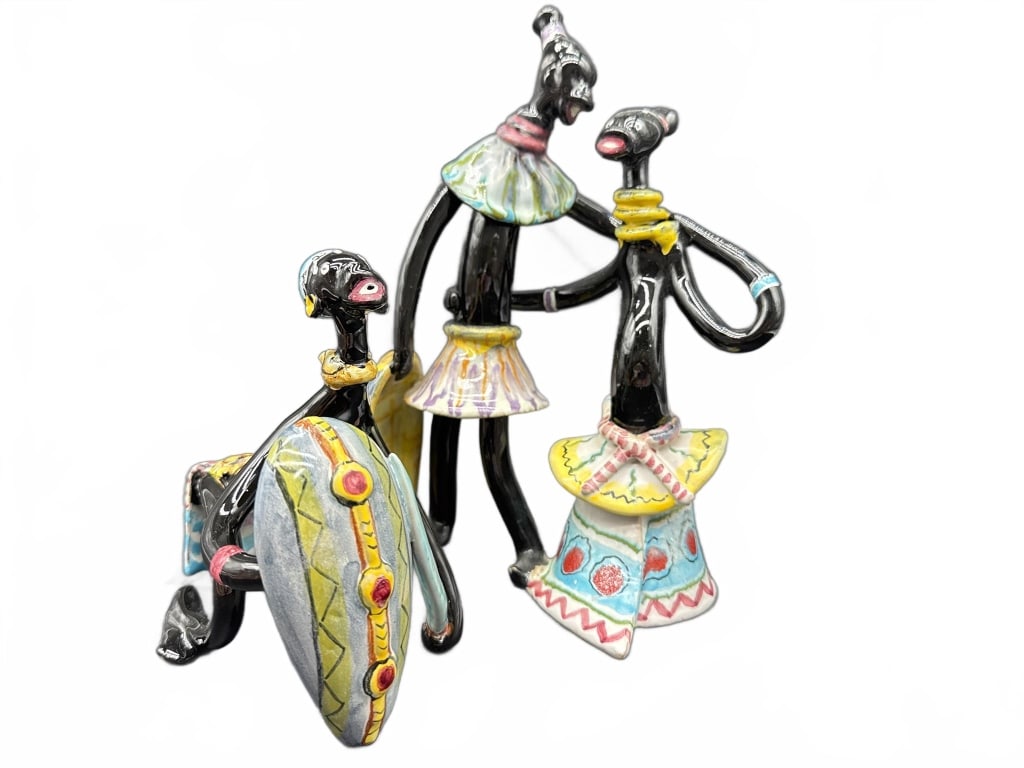 Three Glazed Ceramic Figurines - 2