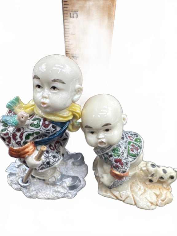 Porcelain Chinese Boy Figurines - 5