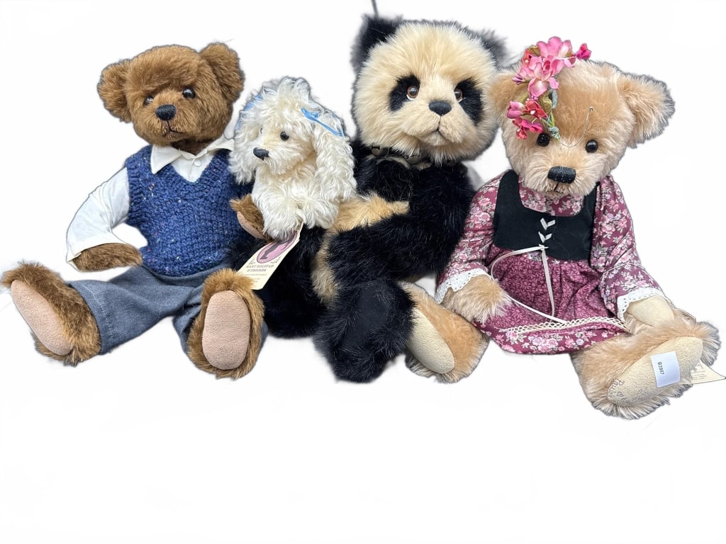 4 Dressed Collectible Plush Bears - 2