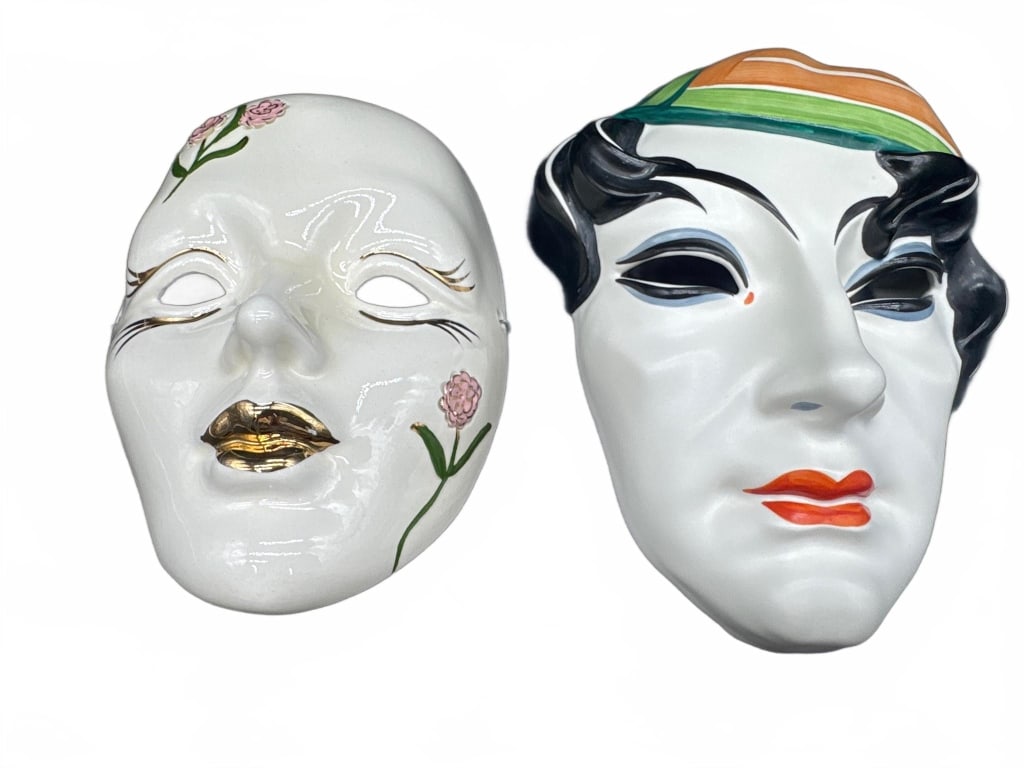 Hand-Painted Porcelain Masks - 2