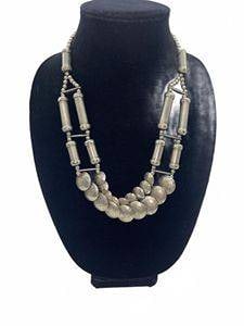Double Strand Silver Bead Necklace (1 of 4)