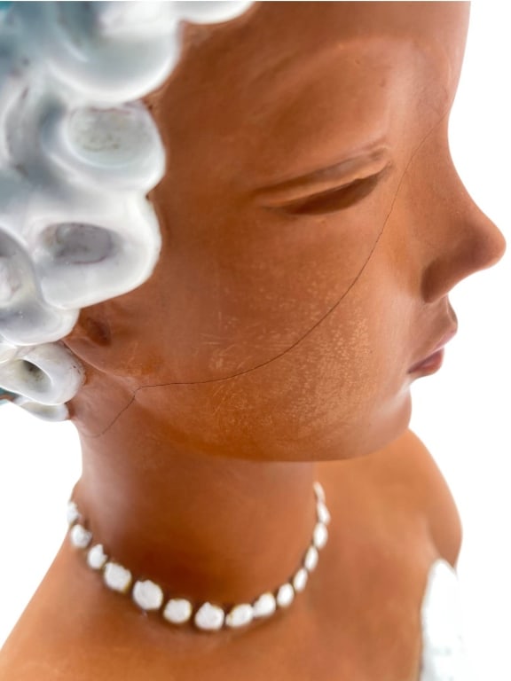 ITALIAN CERAMIC LADY BUST 10" - 10