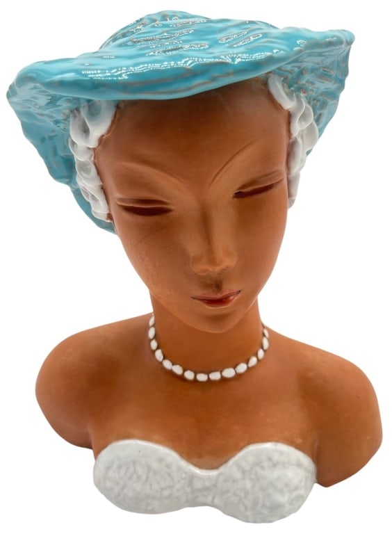 ITALIAN CERAMIC LADY BUST 10" - 2