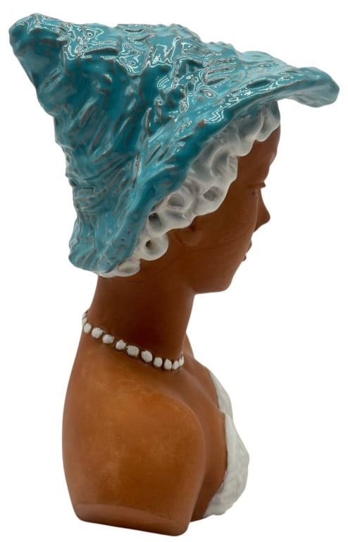 ITALIAN CERAMIC LADY BUST 10" - 3