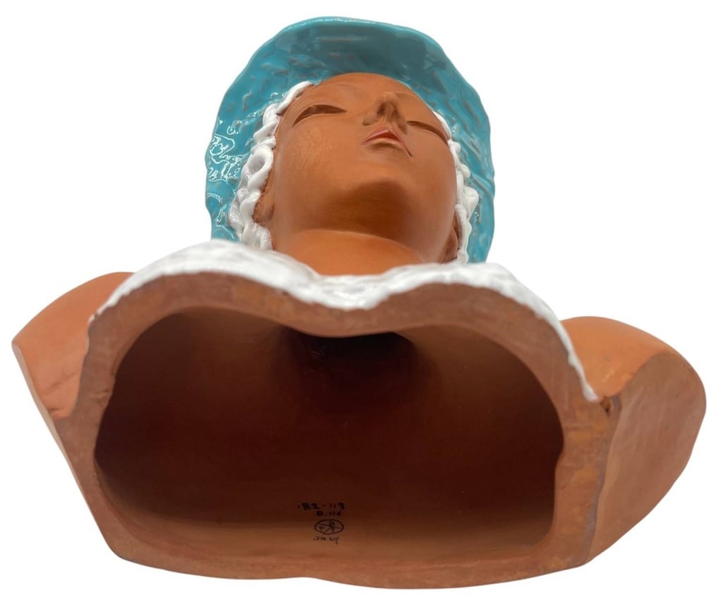 ITALIAN CERAMIC LADY BUST 10" - 6
