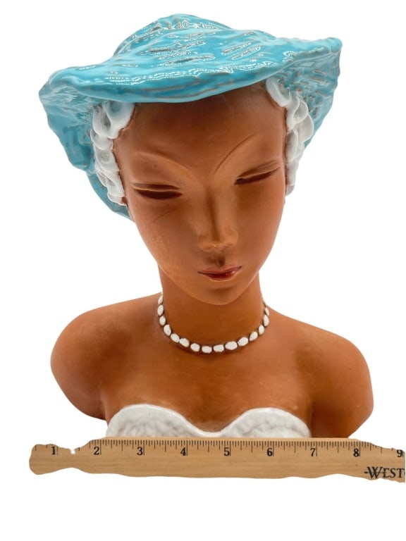 ITALIAN CERAMIC LADY BUST 10" - 9