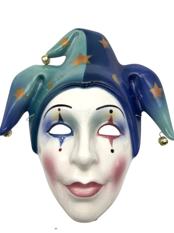 CERAMIC HARLEQUIN WALL MASK 10" - 3